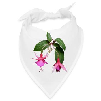 blumen fuchsia fuchsie flowers garten - Bandana - Weiß - Vorne