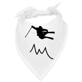 Skispringer-Kontur mit Berg II / Skifahrer - Bandana - Weiß - Vorne