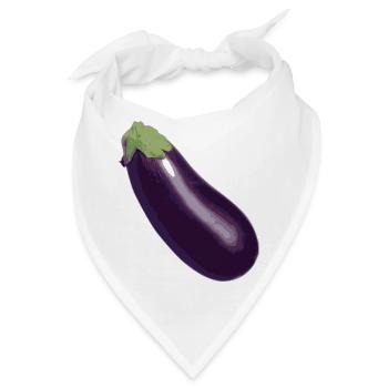 aubergine,Gemüse, - Bandana - Weiß - Vorne