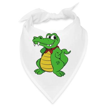 Kroko Kaiman Reptilien Tiere - Bandana - Weiß - Vorne