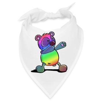 Bunter Pandabär - Dab Dance - Dabbing - Panda - Bandana - Weiß - Vorne