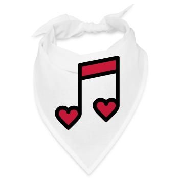 Romantische Musik Note - Bandana - Weiß - Vorne