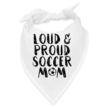 Laute u stolze fußball mama -Load Proud Soccer Mom - Bandana - Weiß - Vorne