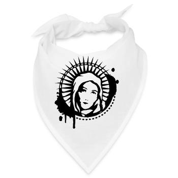 Maria Portrait Graffiti Schablone - Bandana - Weiß - Vorne
