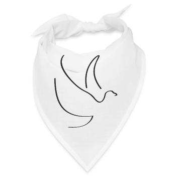 Taube outline - Bandana - Weiß - Vorne