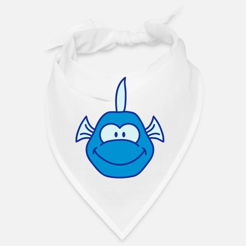 Funny Comic Fish - Bandana - Weiß