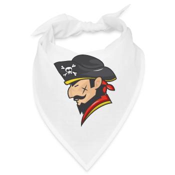 Pirat Piratenkopf Matrose See Geschenk - Bandana - Weiß - Vorne