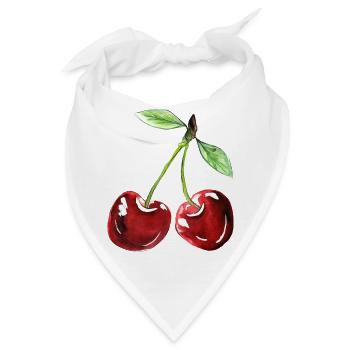 Kirsche - Bandana - Weiß - Vorne