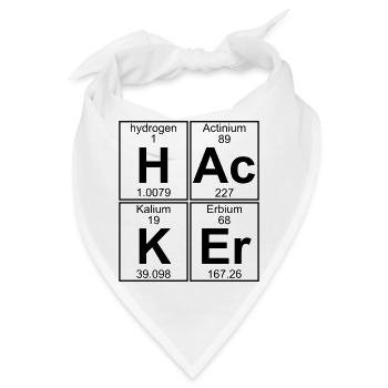 H-Ac-K-Er (hacker) - Full - Bandana - Weiß - Vorne