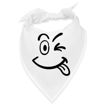 smiley - Bandana - Weiß - Vorne