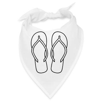 sandalen 2 schuhe paar flip flops fuesse anziehen - Bandana - Weiß - Vorne