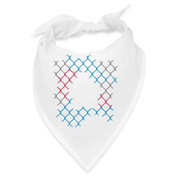 Loch im Maschendrahtzaun - Bandana - Weiß - Vorne