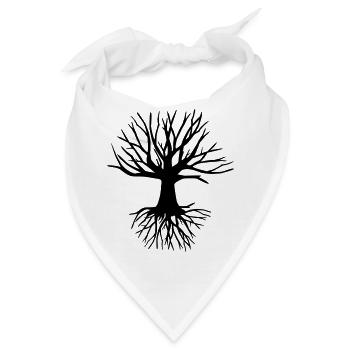 Baum und Wurzel - Bandana - Weiß - Vorne