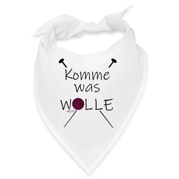 Wolle Spruch Nadeln - Bandana - Weiß - Vorne