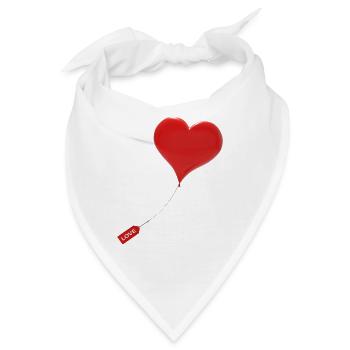 herzförmiger Ballon - Bandana - Weiß - Vorne