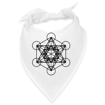 Metatrons Cube Würfel Geschenkidee - Bandana - Weiß - Vorne