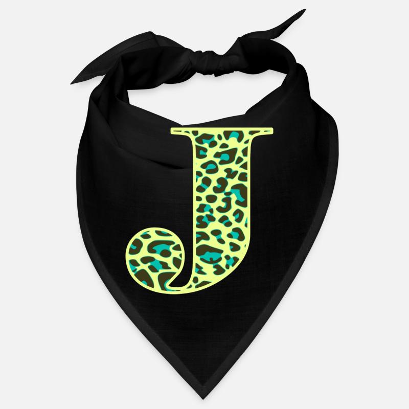 Lettre J initiale lettre initiales Léopard Léo Bandana