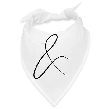 und Zeichen in Schreibschrift - Bandana - Weiß - Vorne