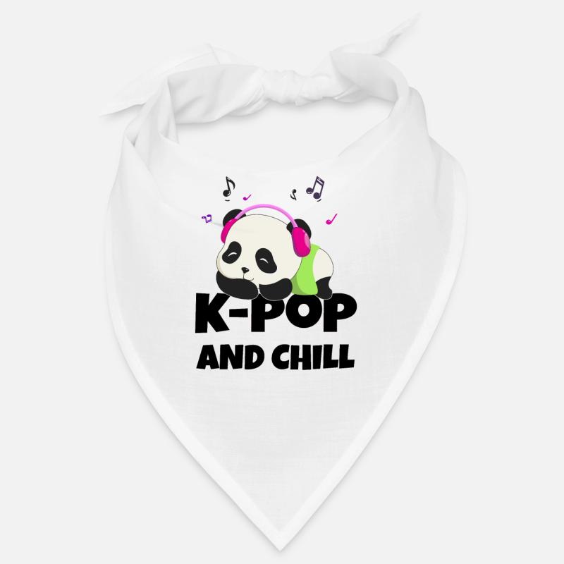 K-POP et chill. Blanc # 2 - Bandana - blanc