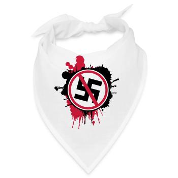 Gegen Nazis - Bandana - Weiß - Vorne