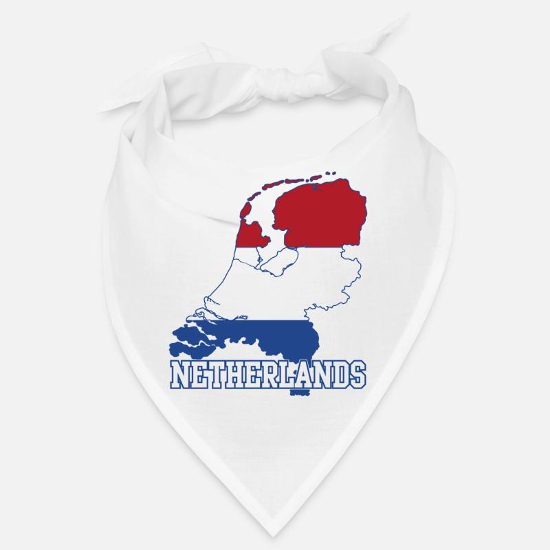 Silhouette de la carte du drapeau des Pays-Bas Bandana