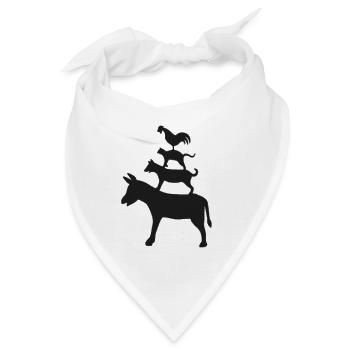 Bremer Stadtmusikanten Märchen Gebrüder Grimm - Bandana - Weiß - Vorne