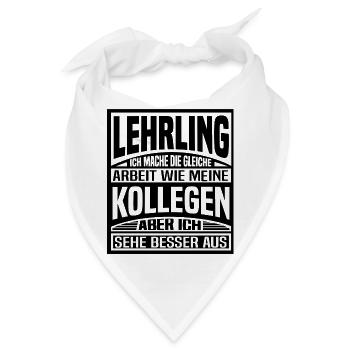 Azubi Lehrling Auszubildender Stift Ausbildung - Bandana - Weiß - Vorne