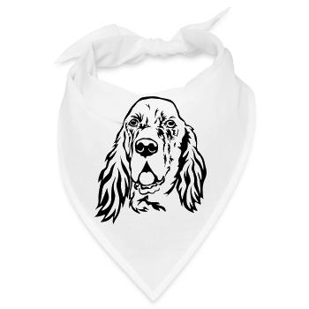 Englischer Setter Kopf - Bandana - Weiß - Vorne