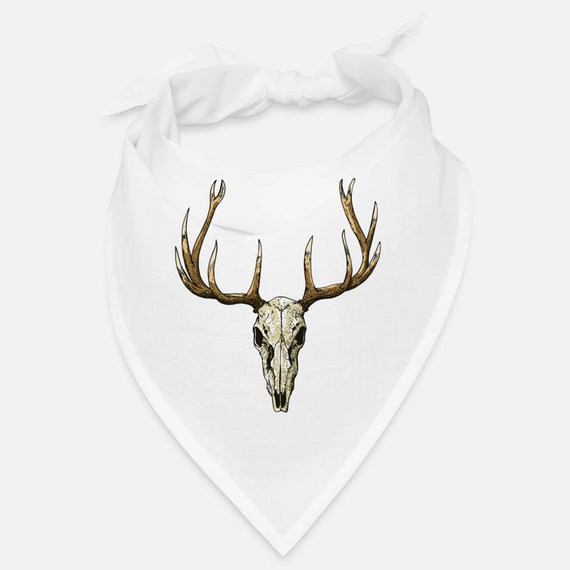 Hirschschädel - Bandana - Weiß