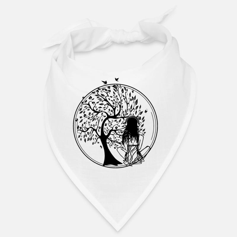Arbre Silhouette Écouteurs - Bandana - blanc