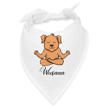 Auszeit Durchatmen Wusaaa Hund - Bandana - Weiß - Vorne
