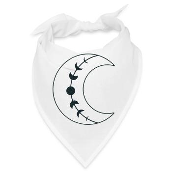 Große einzelne BOHO-Halbmondphasen - Bandana - Weiß - Vorne