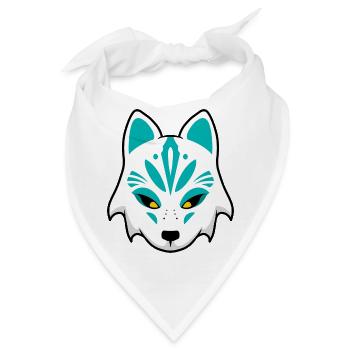 Teal Wolf Maske - Bandana - Weiß - Vorne