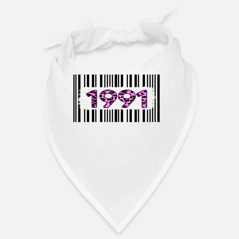 1991 geburtstag barcode rosa leopard retro party Bandana