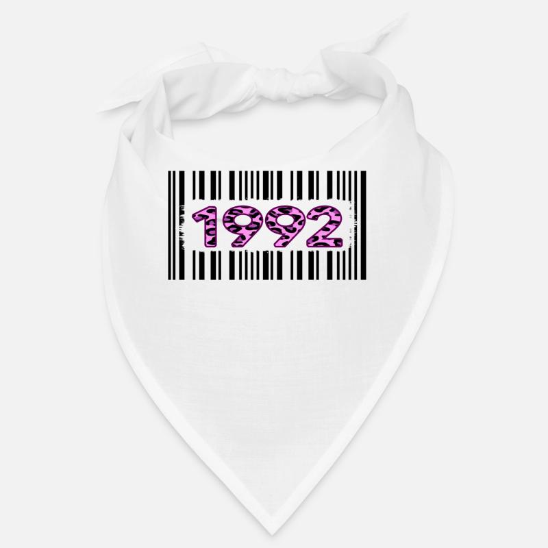 1992 birthday barcode pink leopard retro party Bandana