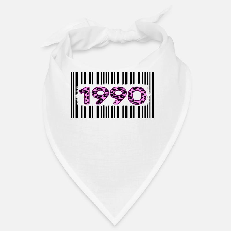1990 anniversaire code à barres léopard rose fête rétro Bandana