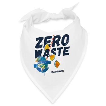 Zero waste, planet B - Bandana - Weiß - Vorne