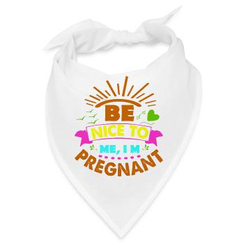 Mutter Schwanger Baby Säugling T-Shirt Mama - Bandana - Weiß - Vorne