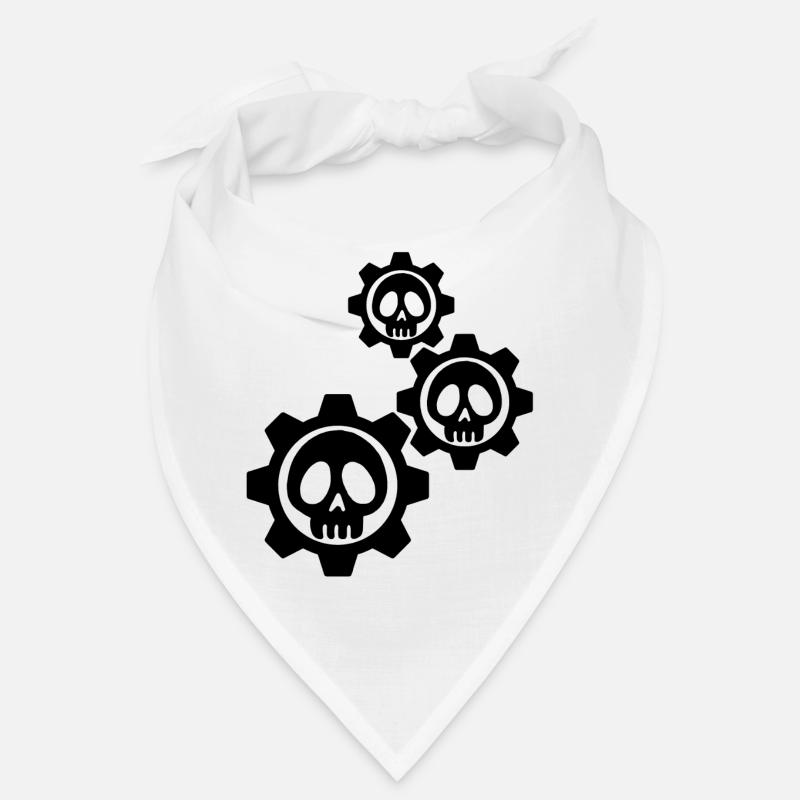Crânes et engrenages noirs Bandana