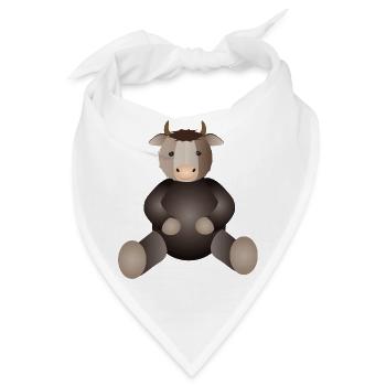 goldiger Ochse für Tierfreunde ein Must Have - Bandana - Weiß - Vorne