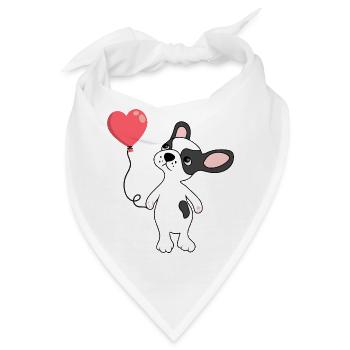 Puppy Cute Dog Heart Valentinstag Geschenkidee - Bandana - Weiß - Vorne