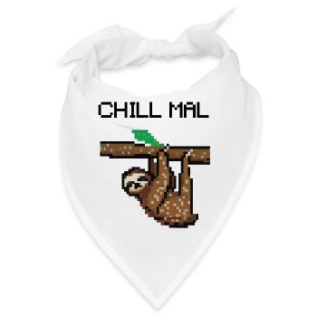 Chill Mal verpixeltes Faultier Geschenkidee - Bandana - Weiß - Vorne