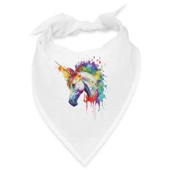 Einhorn Magie Fantasie Fabel Bunt Farben Kunst - Bandana - Weiß - Vorne