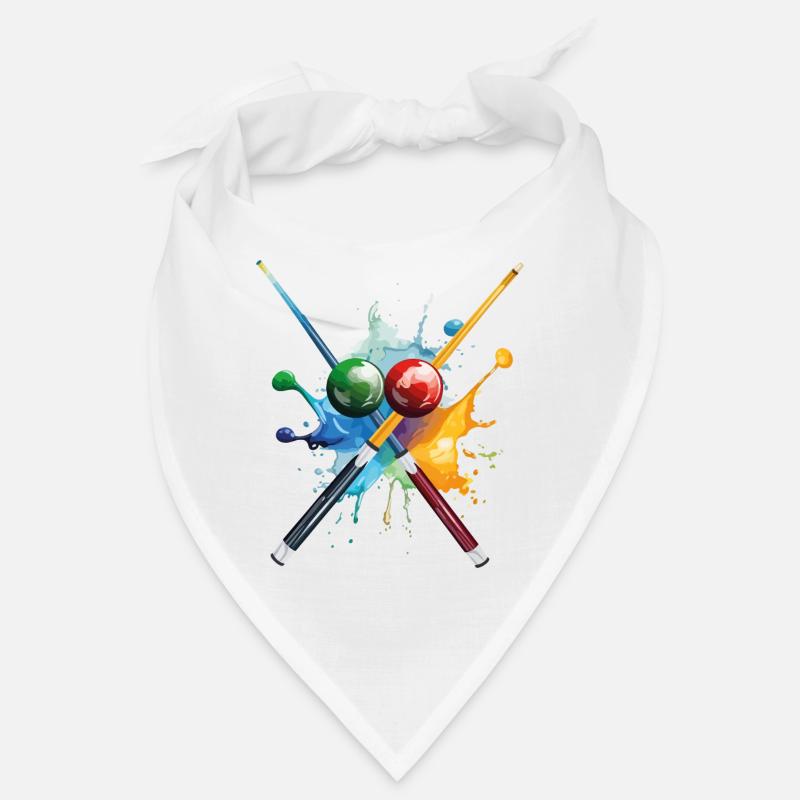 Billard Pool Snooker Queue Kugeln Splash Bunt - Bandana - Weiß