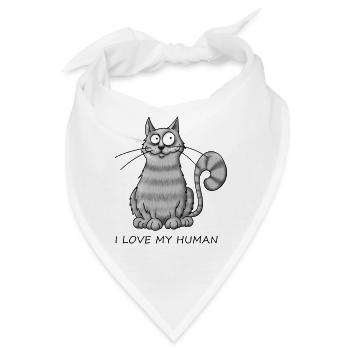 Katzenliebe - Bandana - Weiß - Vorne