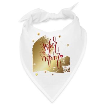 super mom, Muttertag - Bandana - Weiß - Vorne