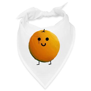 Orange - Bandana - Weiß - Vorne