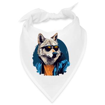 Streetstyle Polarwolf | Wolfsliebhaber - Bandana - Weiß - Vorne
