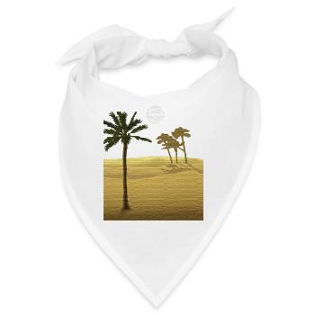 Palme in Wüste | Leinwand Struktur - Bandana - Weiß - Vorne
