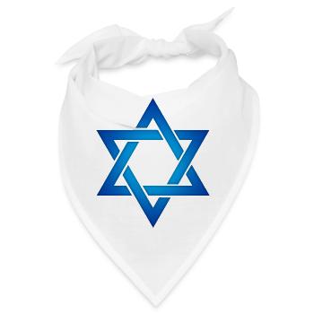 Israel Stern Davidstern Hexagramm Judentum Symbol - Bandana - Weiß - Vorne